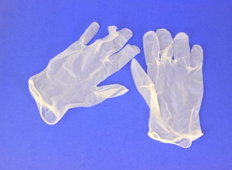 latex gloves with a blue background - powdered latex gloves