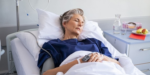 elderly woman in hospital