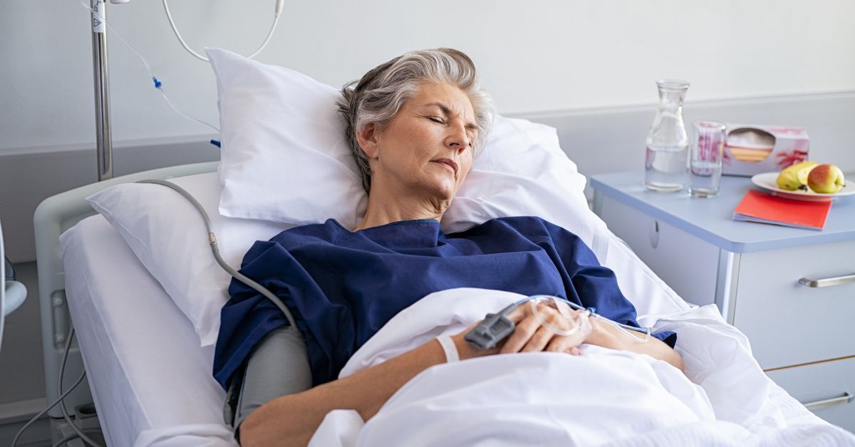elderly woman in hospital