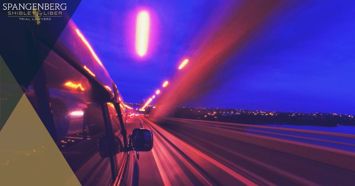 speeding car on a highway