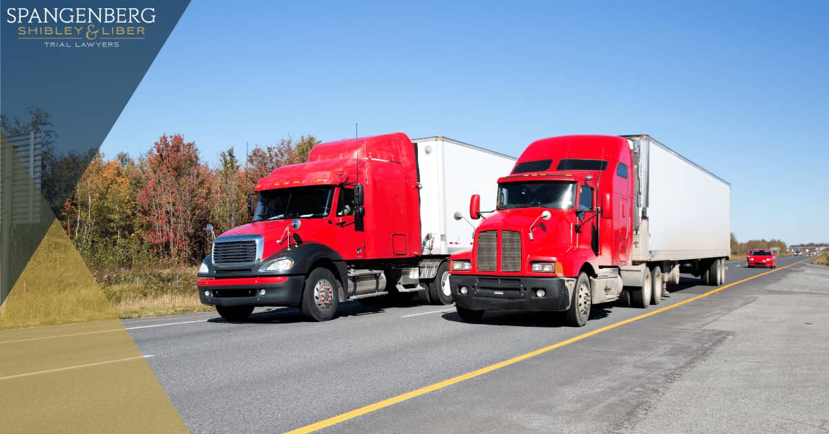 two trucks on a road